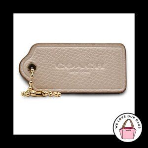 2.25" COACH NEW YORK Chalk White Pebbled Leather Key Bag Charm Keychain Hang Tag
